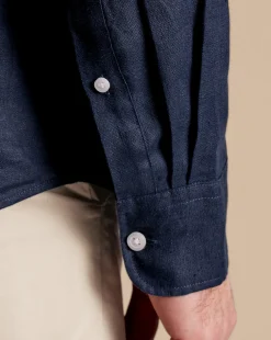 Fashion Charles Tyrwhitt Pure Linen Shirt - Navy
