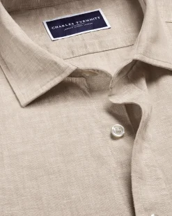 Store Charles Tyrwhitt Pure Linen Shirt - Oatmeal