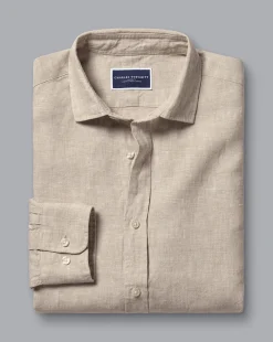 Store Charles Tyrwhitt Pure Linen Shirt - Oatmeal