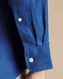 Best Charles Tyrwhitt Pure Linen Shirt - Blue Royal