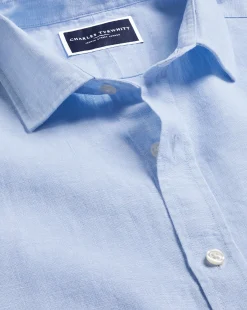 New Charles Tyrwhitt Pure Linen Shirt - Blue Sky