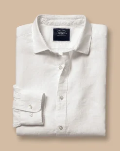 Flash Sale Charles Tyrwhitt Pure Linen Shirt - White