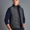 Cheap Charles Tyrwhitt Quilted Vest - Grey Melange