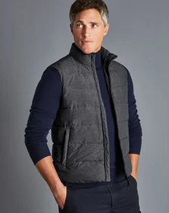 Cheap Charles Tyrwhitt Quilted Vest - Grey Melange