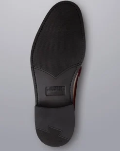 Sale Charles Tyrwhitt Rubber Sole High Shine Leather Derby Shoes - Dark Chocolate