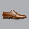 Cheap Charles Tyrwhitt Rubber Sole Leather Derby Shoes - Dark Tan