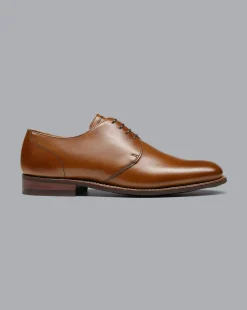 Cheap Charles Tyrwhitt Rubber Sole Leather Derby Shoes - Dark Tan