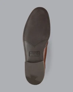 Cheap Charles Tyrwhitt Rubber Sole Leather Derby Shoes - Dark Tan