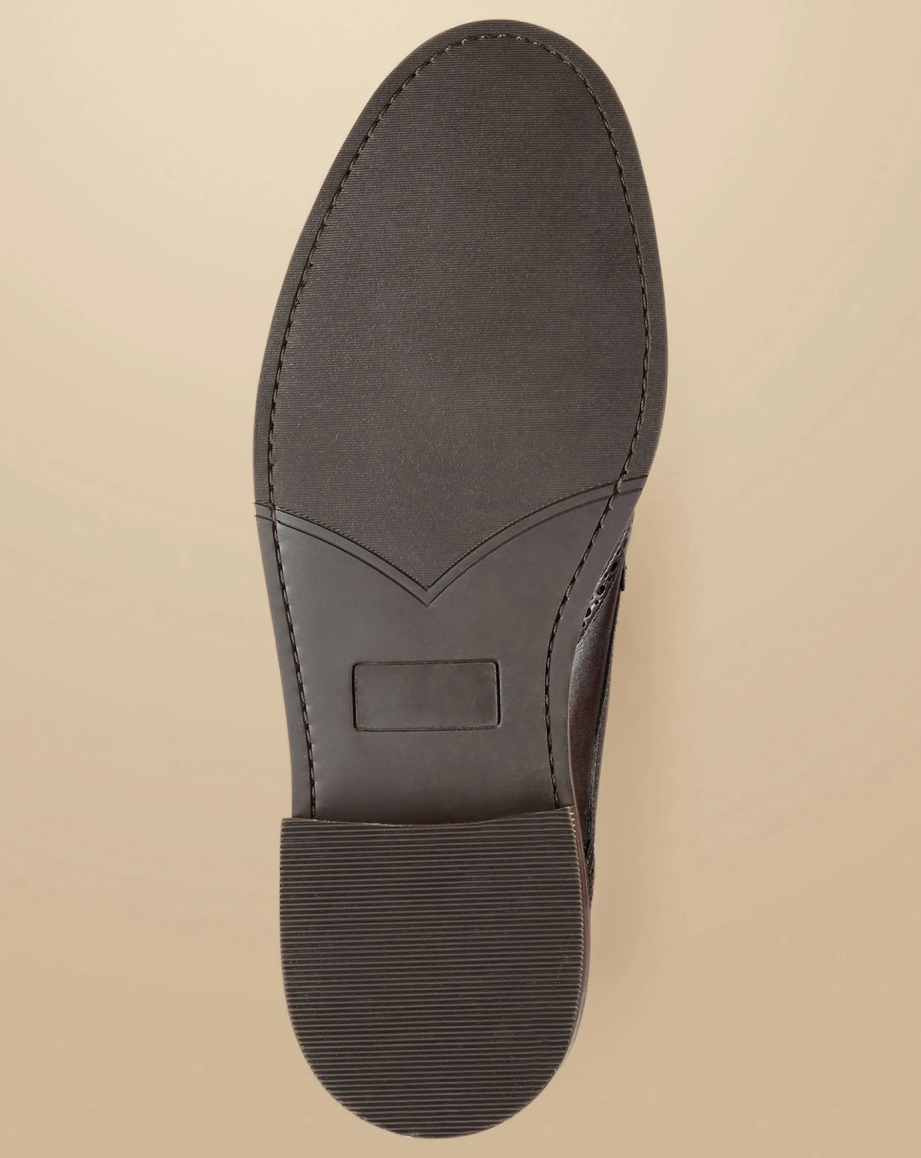 Flash Sale Charles Tyrwhitt Rubber Sole Leather Derby Brogue Shoes - Dark Chocolate
