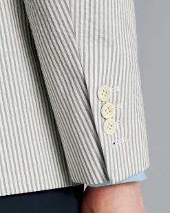 Best Charles Tyrwhitt Seersucker Jacket - Silver Grey