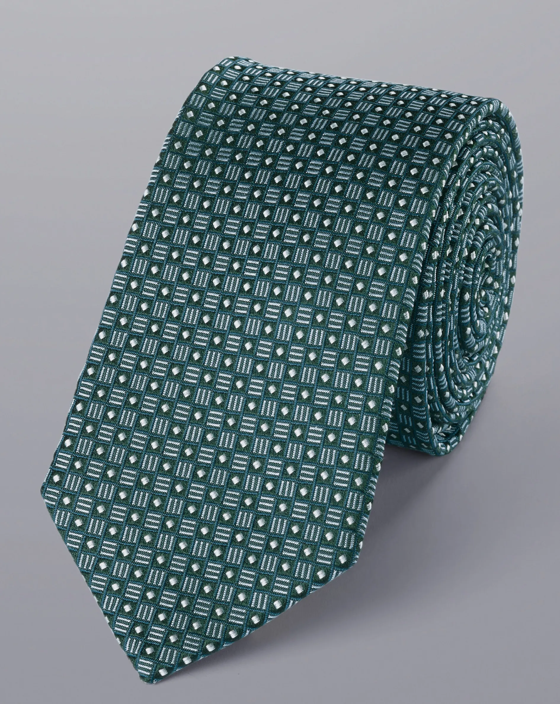 Cheap Charles Tyrwhitt Semi-Plain Silk Slim Tie - Green