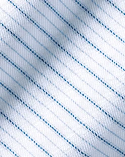 Cheap Charles Tyrwhitt Semi-Spread Collar Cotton Shadow Stripe Shirt - Blue Royal