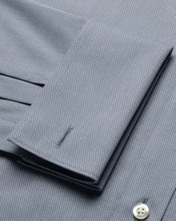 Best Charles Tyrwhitt Semi-Spread Collar Egyptian Cotton Hampton Weave Shirt - Steel Blue