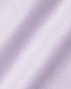 Store Charles Tyrwhitt Semi-Spread Collar Egyptian Cotton Twill Prince of Wales Check Shirt - Purple Lilac