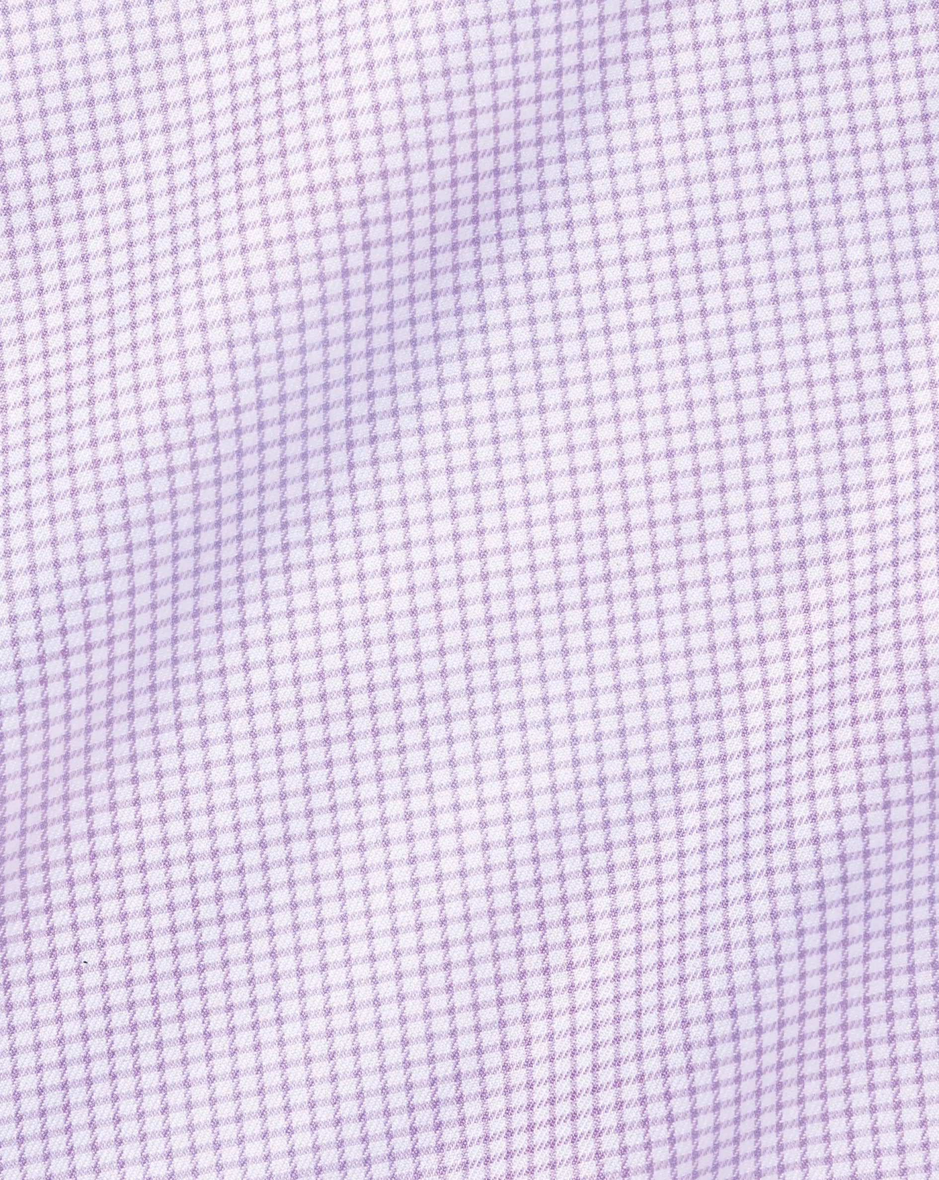Clearance Charles Tyrwhitt Semi-Spread Collar Egyptian Cotton Twill Small Grid Check Shirt - Purple Violet