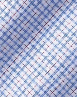 New Charles Tyrwhitt Semi-Spread Collar Egyptian Cotton Multi Check Shirt - Cornflower Blue