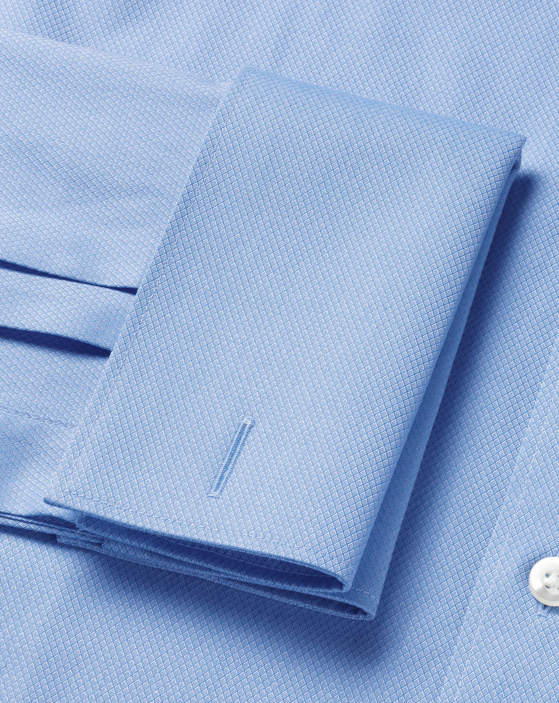 Clearance Charles Tyrwhitt Semi-Spread Collar Egyptian Cotton Berkshire Weave Shirt - Cornflower Blue