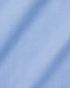 Clearance Charles Tyrwhitt Semi-Spread Collar Egyptian Cotton Berkshire Weave Shirt - Cornflower Blue