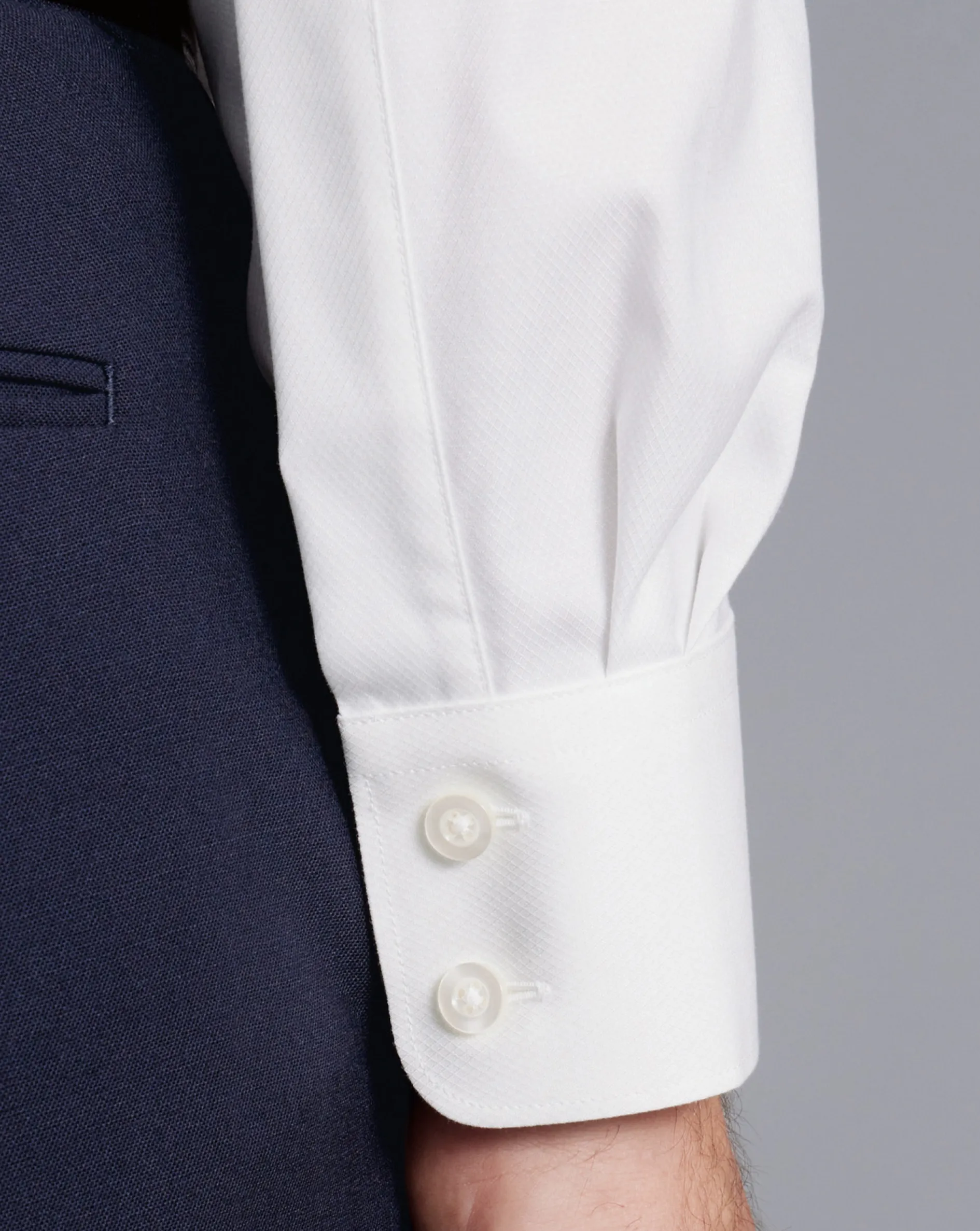 Online Charles Tyrwhitt Semi-Spread Collar Egyptian Cotton Berkshire Weave Shirt - White