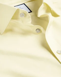 Online Charles Tyrwhitt Semi-Spread Collar Egyptian Cotton Berkshire Weave Shirt - Lemon Lemon Yellow
