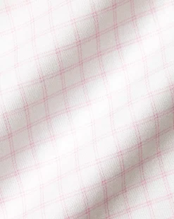 Cheap Charles Tyrwhitt Semi-Spread Collar Egyptian Cotton Twill Twin Check Shirt - Light Pink
