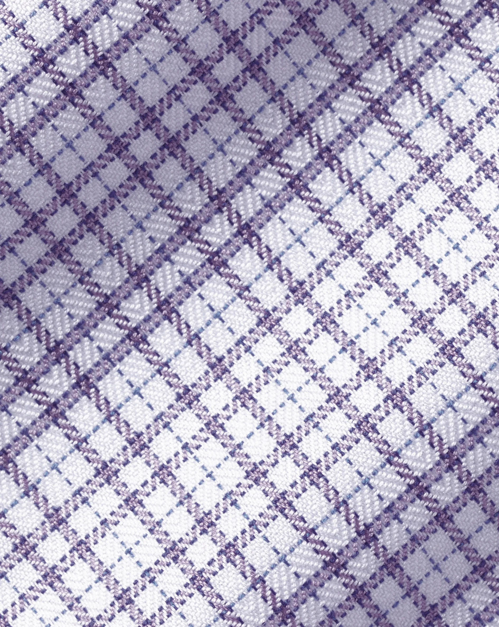 Outlet Charles Tyrwhitt Semi-Spread Collar Egyptian Cotton Multi Check Shirt - Mauve Purple