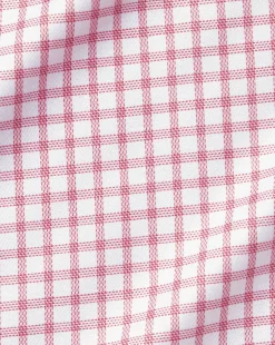 Best Charles Tyrwhitt Semi-Spread Collar Egyptian Cotton Twill Fine Check Shirt - Dark Pink