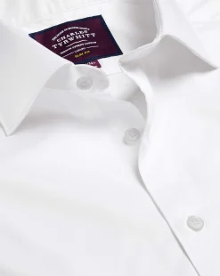 Hot Charles Tyrwhitt Semi-Spread Collar Luxury Twill Shirt - White