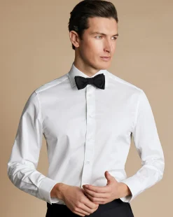 Hot Charles Tyrwhitt Semi-Spread Collar Luxury Twill Shirt - White