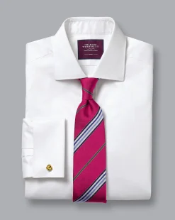 Hot Charles Tyrwhitt Semi-Spread Collar Luxury Twill Shirt - White