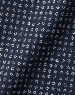 Flash Sale Charles Tyrwhitt Semi-Spread Collar Mini Floral Print Non-Iron Shirt - Blue Navy