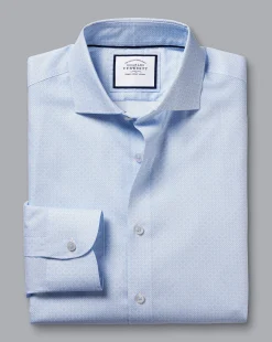 Best Sale Charles Tyrwhitt Semi-Spread Collar Non-Iron Decorative Print Shirt - Blue Sky