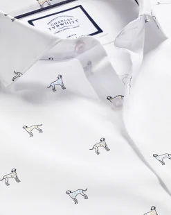 Fashion Charles Tyrwhitt Semi-Spread Collar Non-Iron Dalmatian Print Shirt - Multi Multicoloured