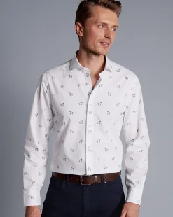 Fashion Charles Tyrwhitt Semi-Spread Collar Non-Iron Dalmatian Print Shirt - Multi Multicoloured