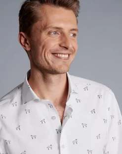 Fashion Charles Tyrwhitt Semi-Spread Collar Non-Iron Dalmatian Print Shirt - Multi Multicoloured