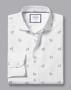 Fashion Charles Tyrwhitt Semi-Spread Collar Non-Iron Dalmatian Print Shirt - Multi Multicoloured