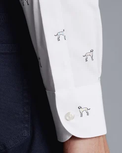 Fashion Charles Tyrwhitt Semi-Spread Collar Non-Iron Dalmatian Print Shirt - Multi Multicoloured