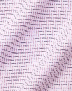 Sale Charles Tyrwhitt Semi-Spread Collar Non-Iron Stretch Texture Shirt - Dark Pink