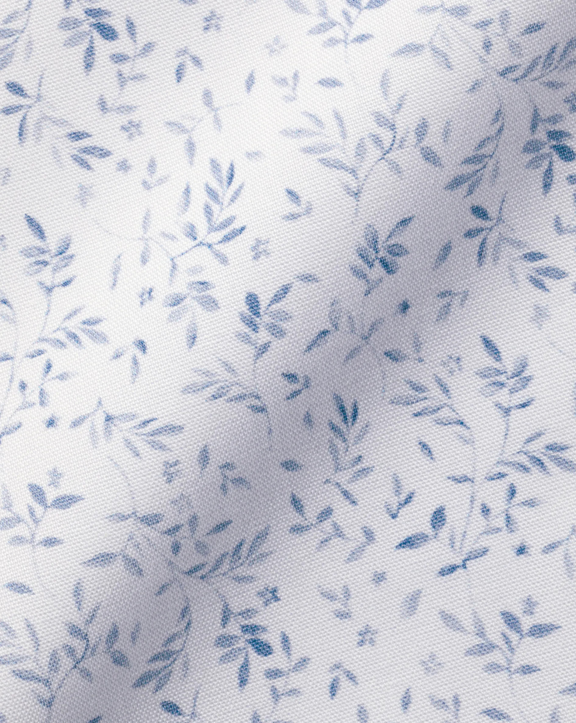 Outlet Charles Tyrwhitt Semi-Spread Collar Non-Iron Leaf Print Shirt - White & Blue White and Blue