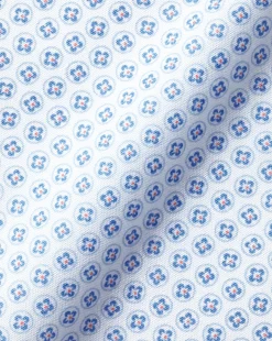 Flash Sale Charles Tyrwhitt Semi-Spread Collar Non-Iron Floral Geo Print Shirt - Cobalt Blue