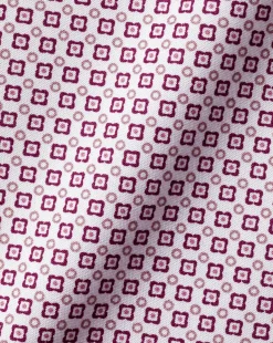 Clearance Charles Tyrwhitt Semi-Spread Collar Shadow Diamond Print Non-Iron Shirt - Blackberry Purple