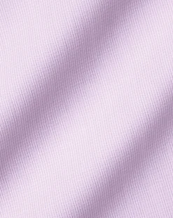 New Charles Tyrwhitt Semi-Spread Collar Twill Shirt with Printed Trim - Violet Purple