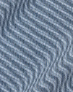 New Charles Tyrwhitt Semi-Spread Collar Twill Shirt with Printed Trim - Steel Blue