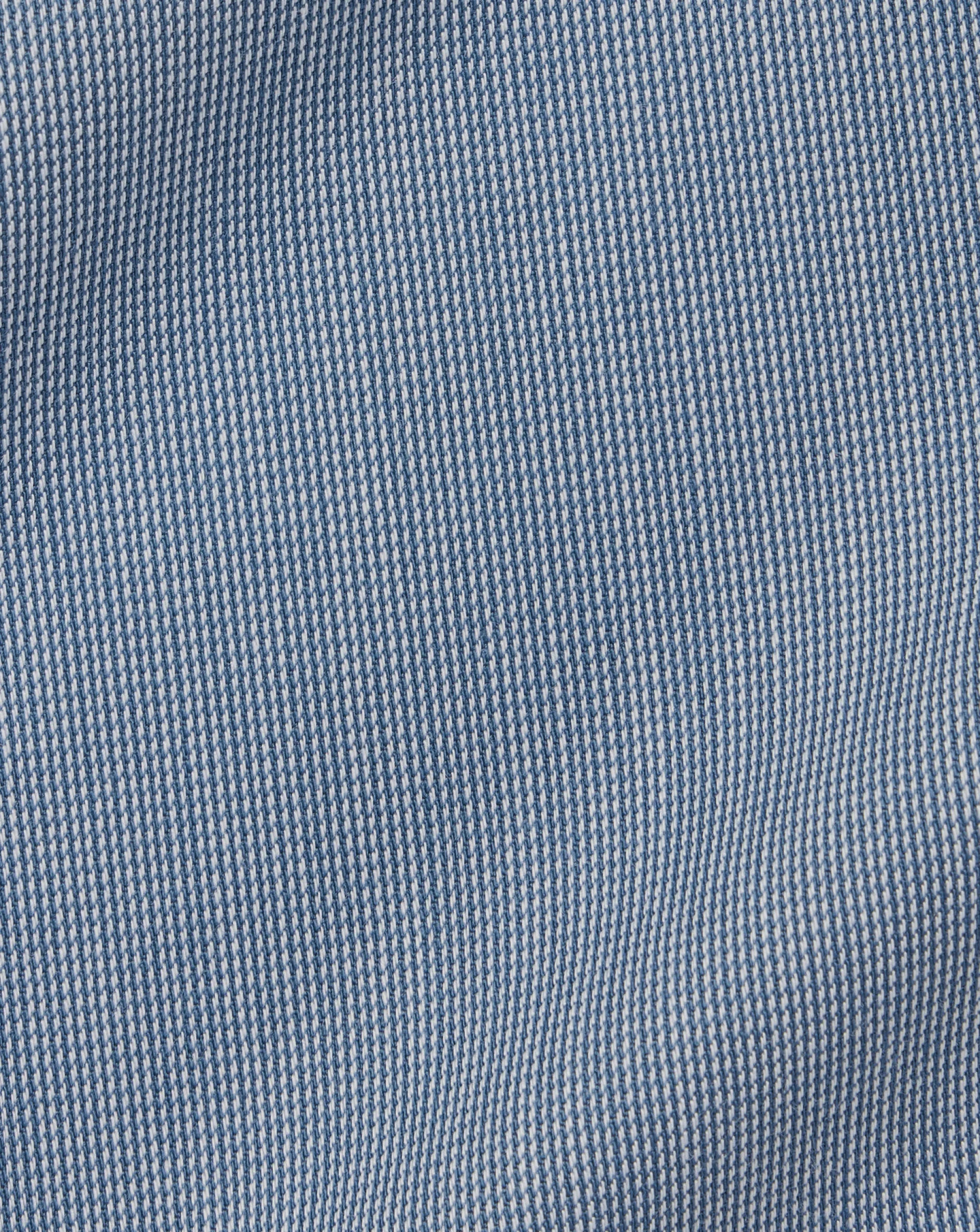 New Charles Tyrwhitt Semi-Spread Collar Twill Shirt with Printed Trim - Steel Blue