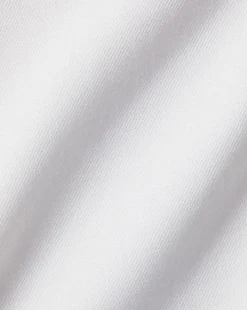 Clearance Charles Tyrwhitt Semi-Spread Collar Twill Shirt with Printed Trim - White