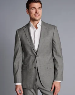 Cheap Charles Tyrwhitt Sharkskin Suit Jacket - Light Grey