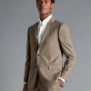 Online Charles Tyrwhitt Sharkskin Suit Jacket - Oatmeal