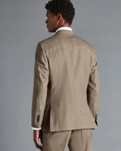 Online Charles Tyrwhitt Sharkskin Suit Jacket - Oatmeal