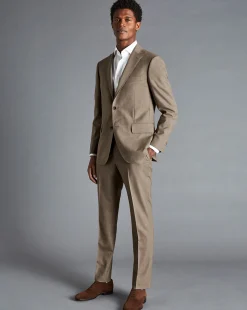 Online Charles Tyrwhitt Sharkskin Suit Jacket - Oatmeal