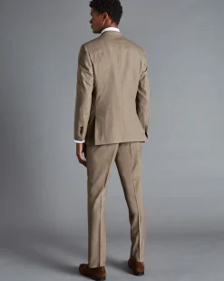 Online Charles Tyrwhitt Sharkskin Suit Jacket - Oatmeal
